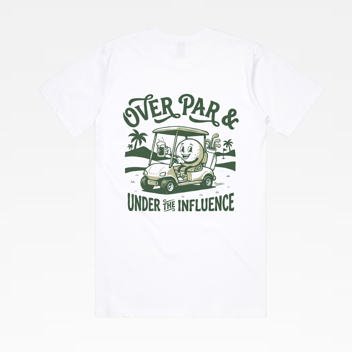 Over Par & Under The Influence Tee - White | Golf Bros T Shirts