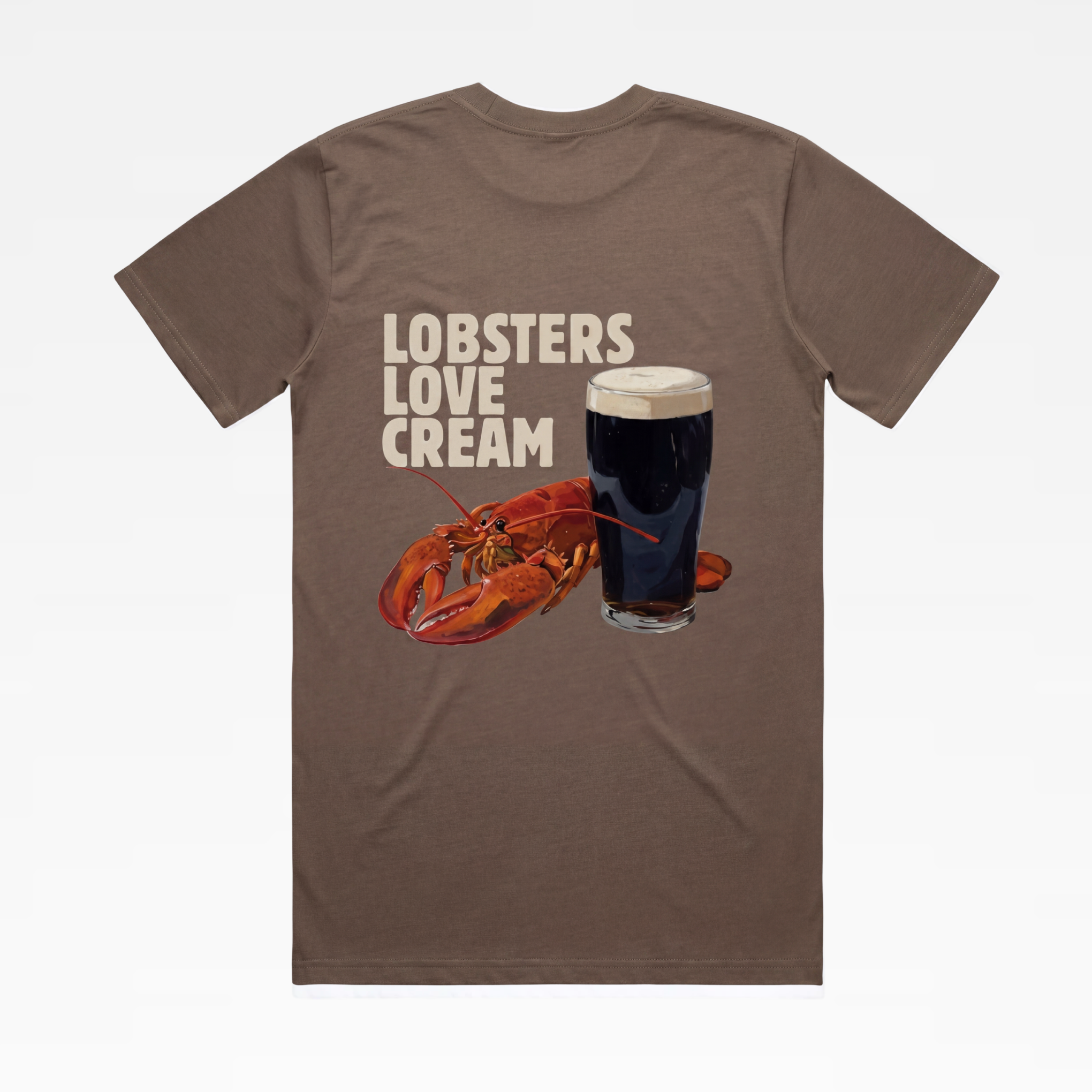 LOBSTERS LOVE CREAM TEE - BROWN