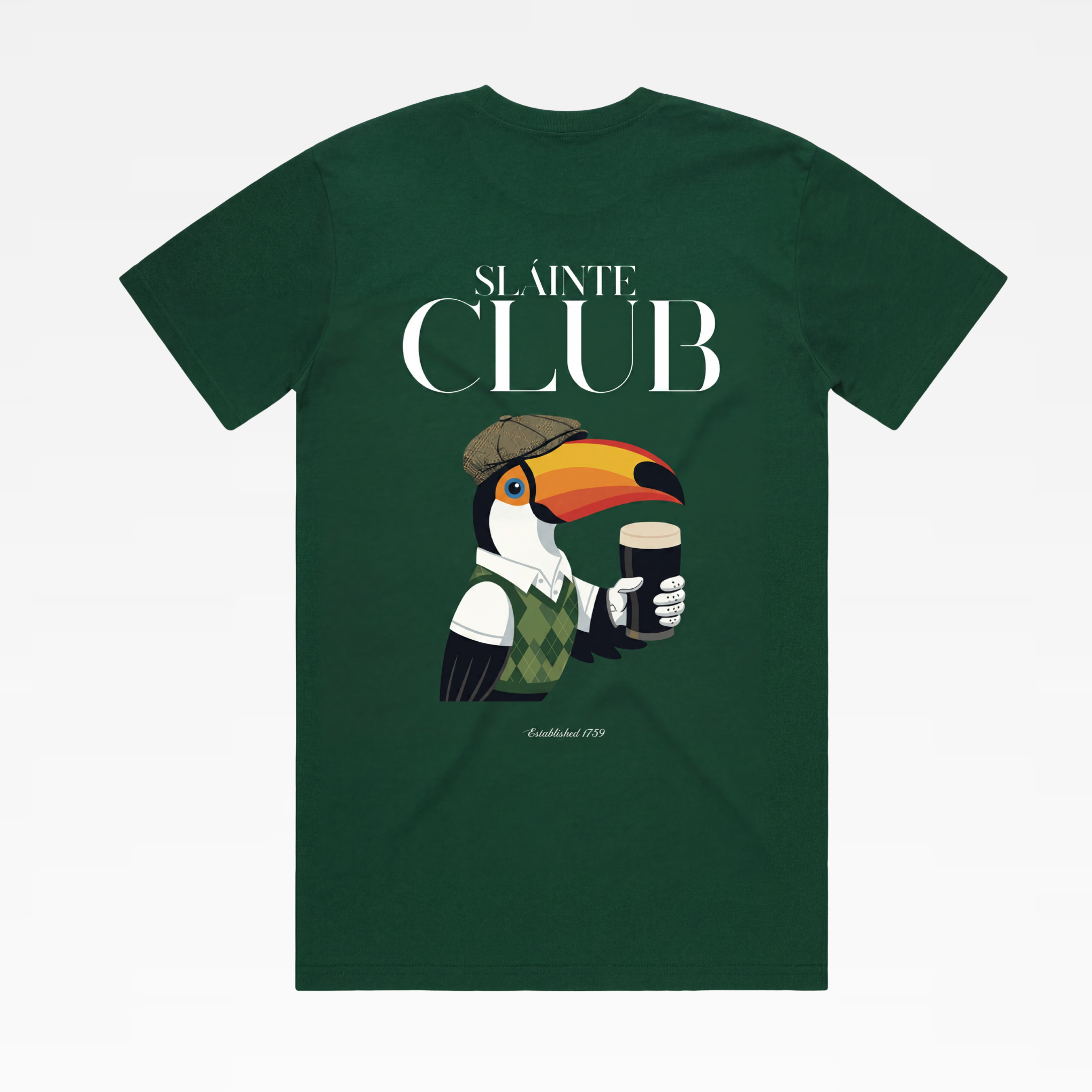 SLÁINTE CLUB TOUCAN TEE - PINE GREEN