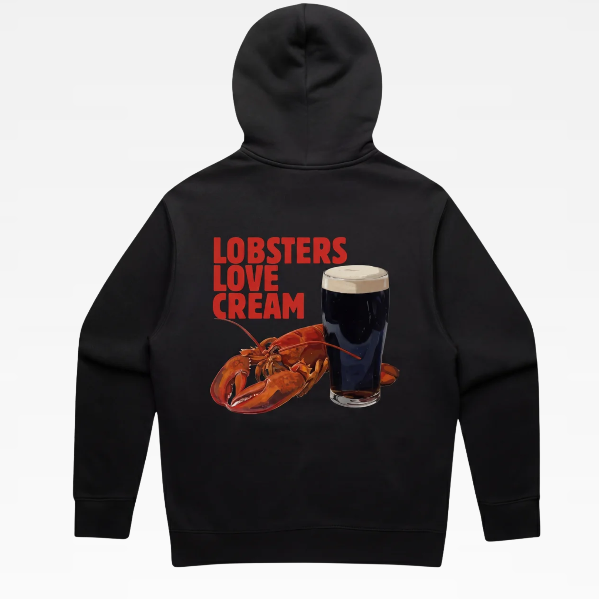 LOBSTERS LOVE CREAM HOODIE - BLACK