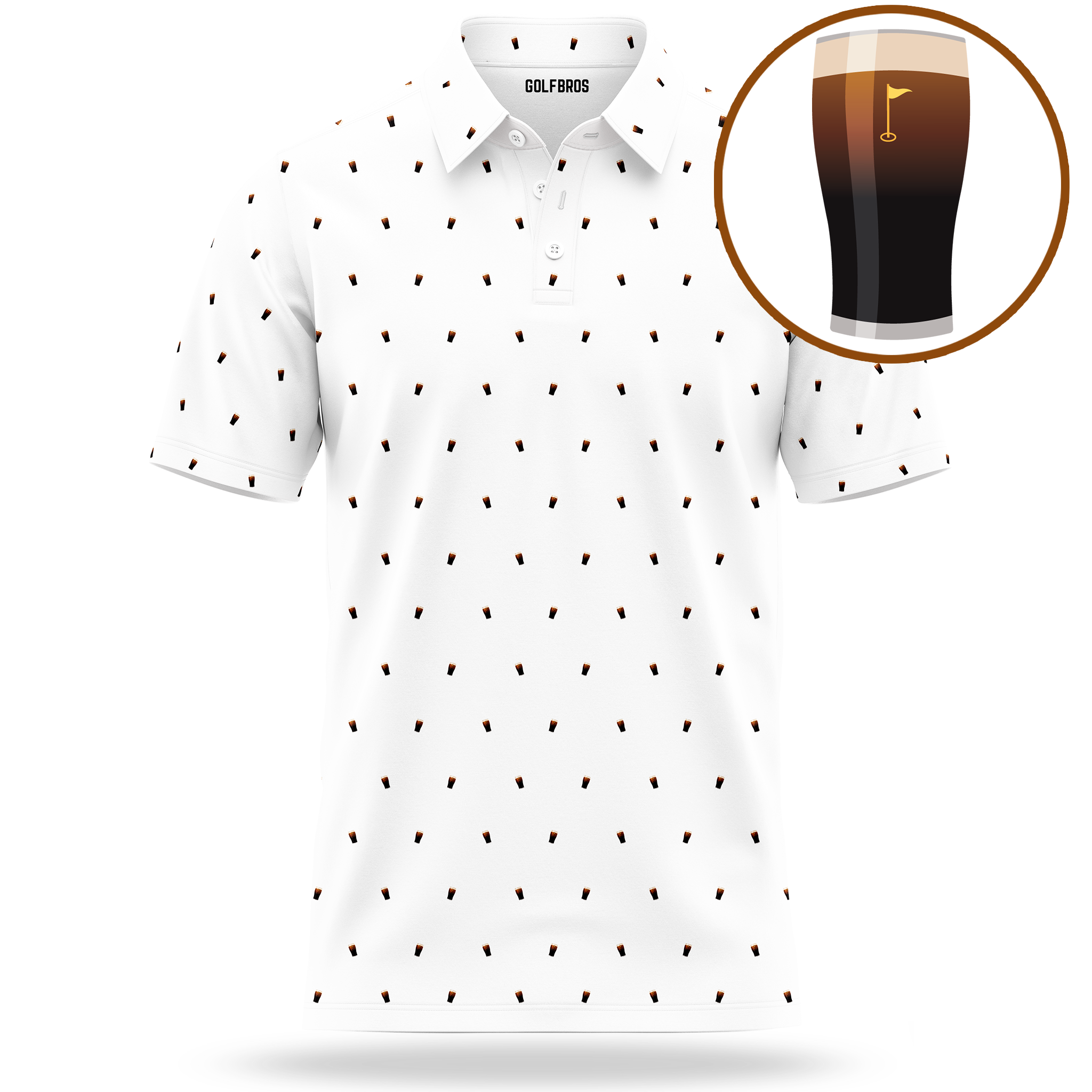 SPLIT THE G WHITE Men's Golf Polo Shirt