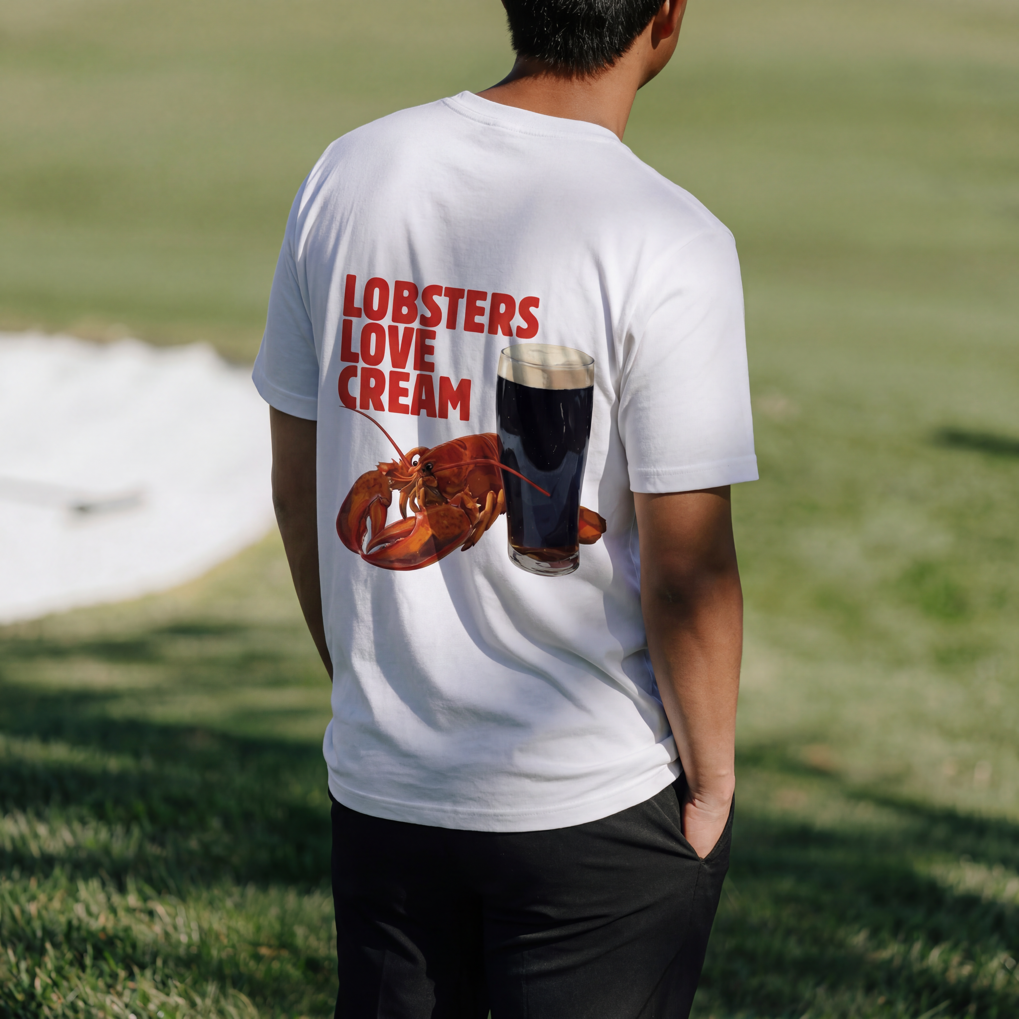 LOBSTERS LOVE CREAM TEE - WHITE