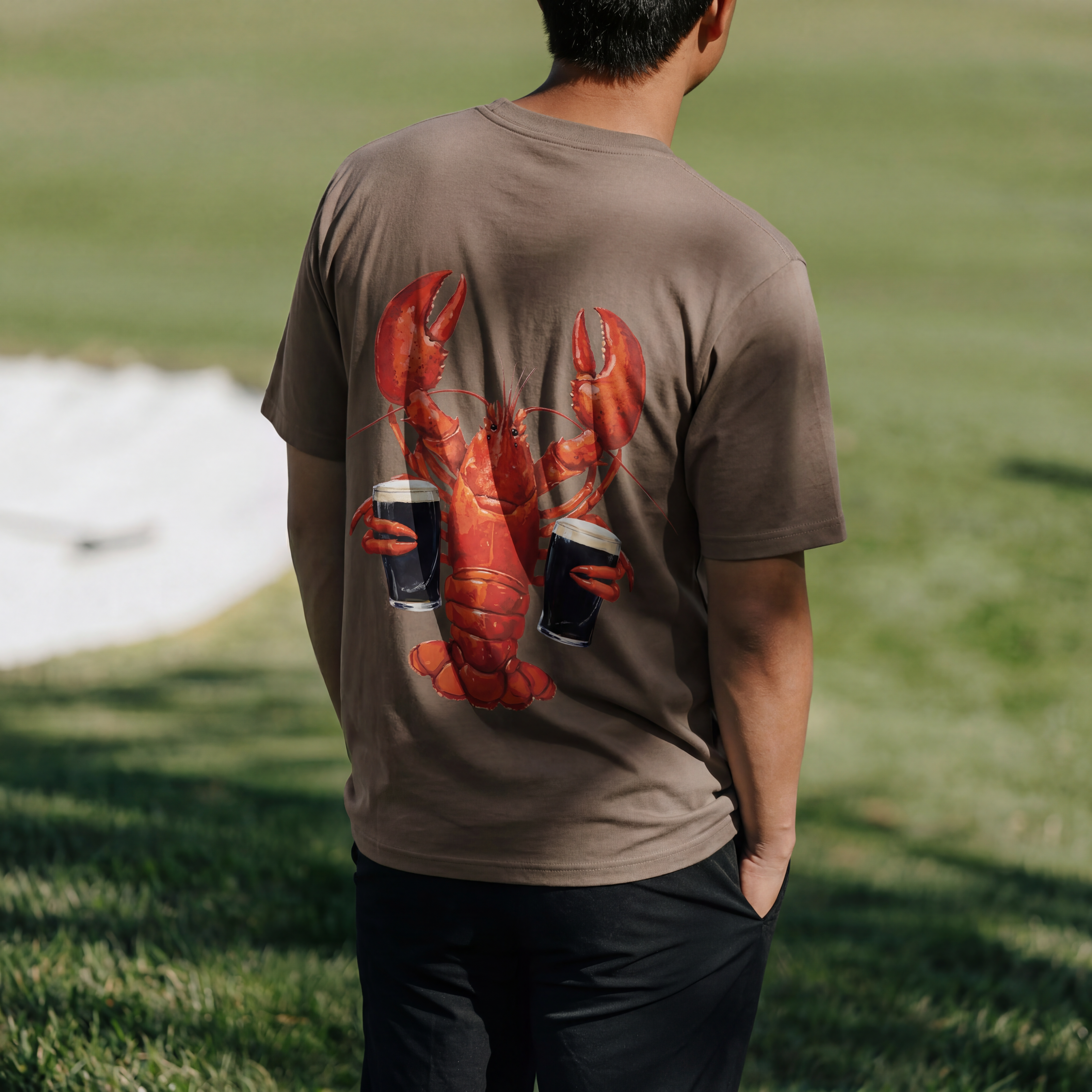 DOUBLE PARKED LOBSTER TEE - BROWN