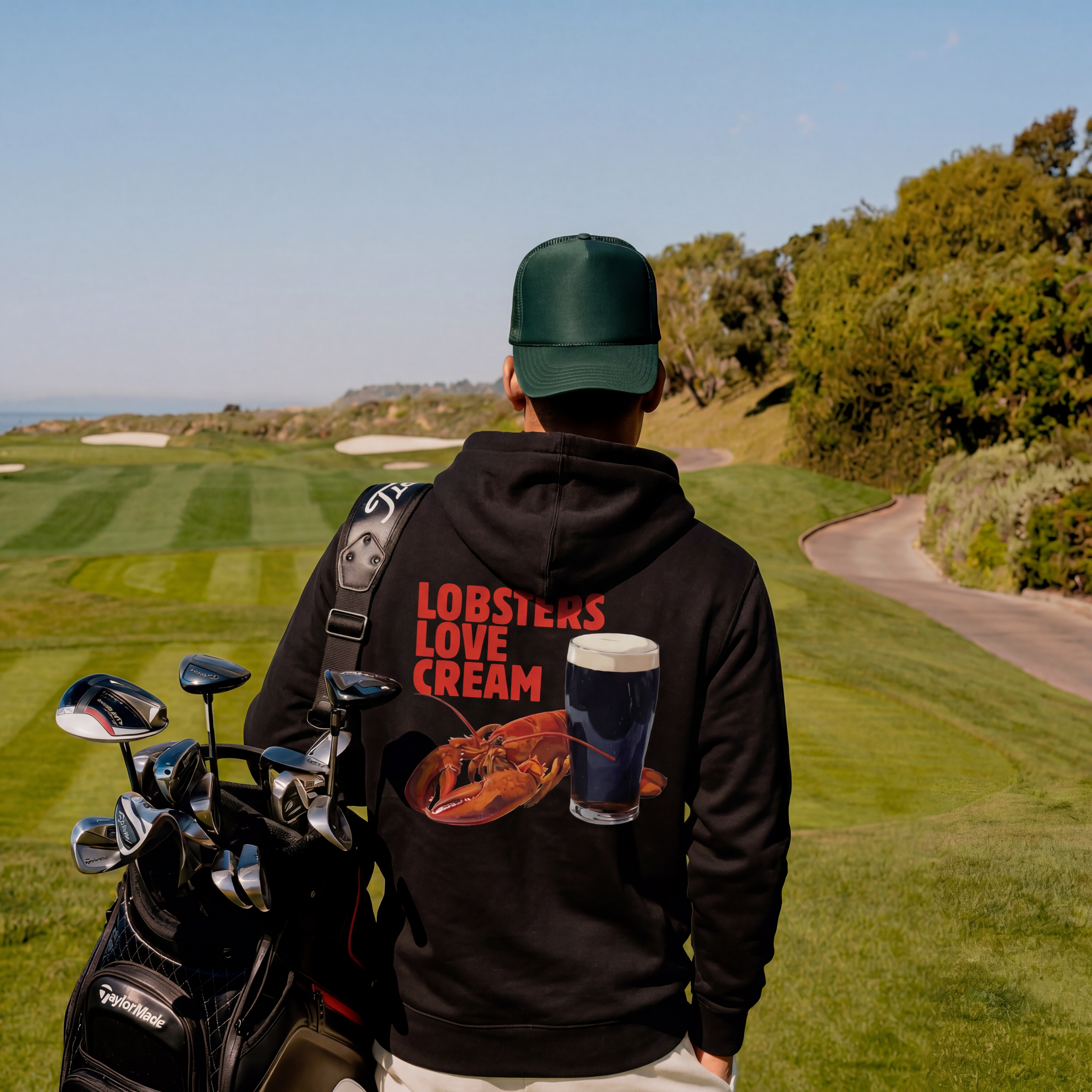 LOBSTERS LOVE CREAM HOODIE - BLACK