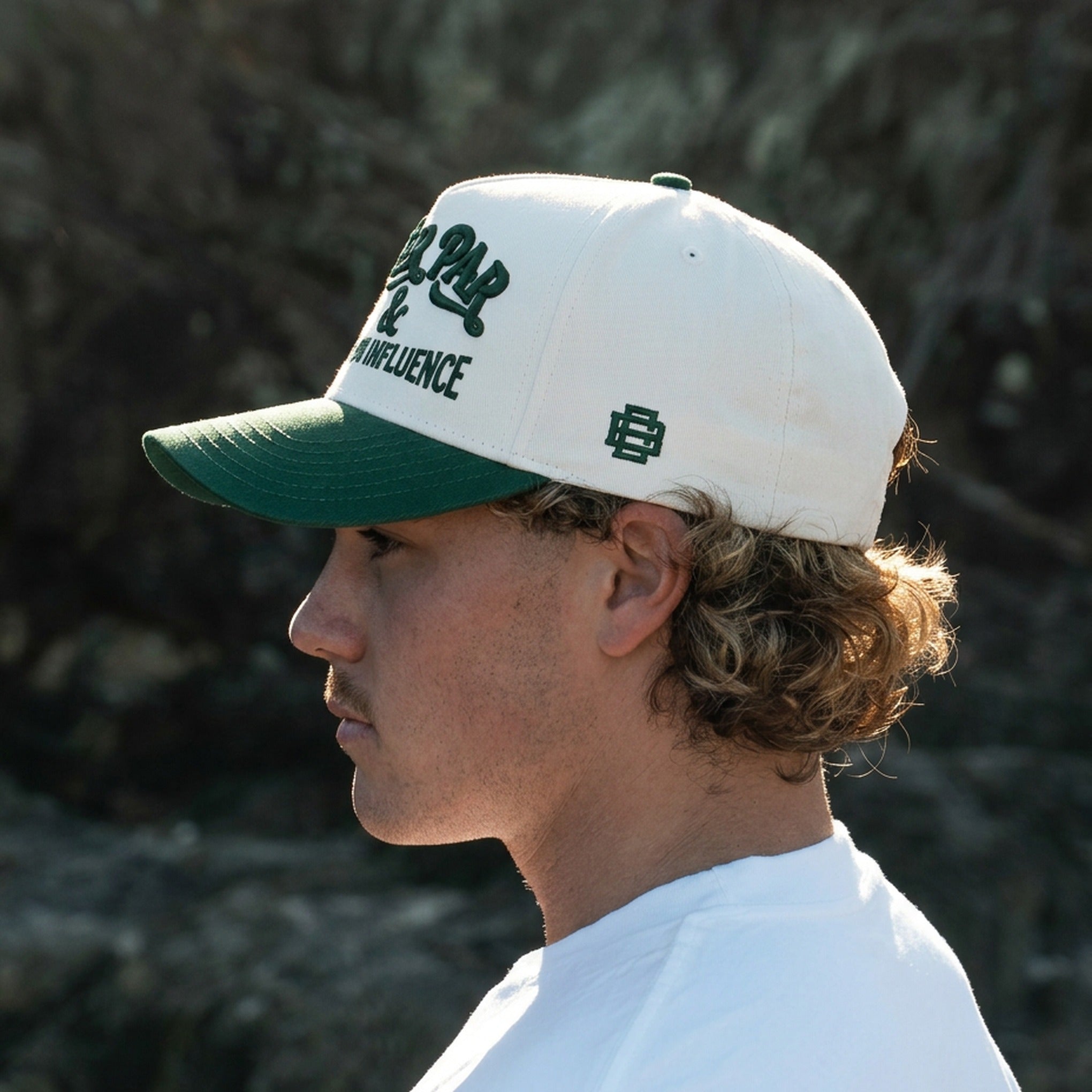 Over Par & Under The Influence Cap - Natural/Forest Green